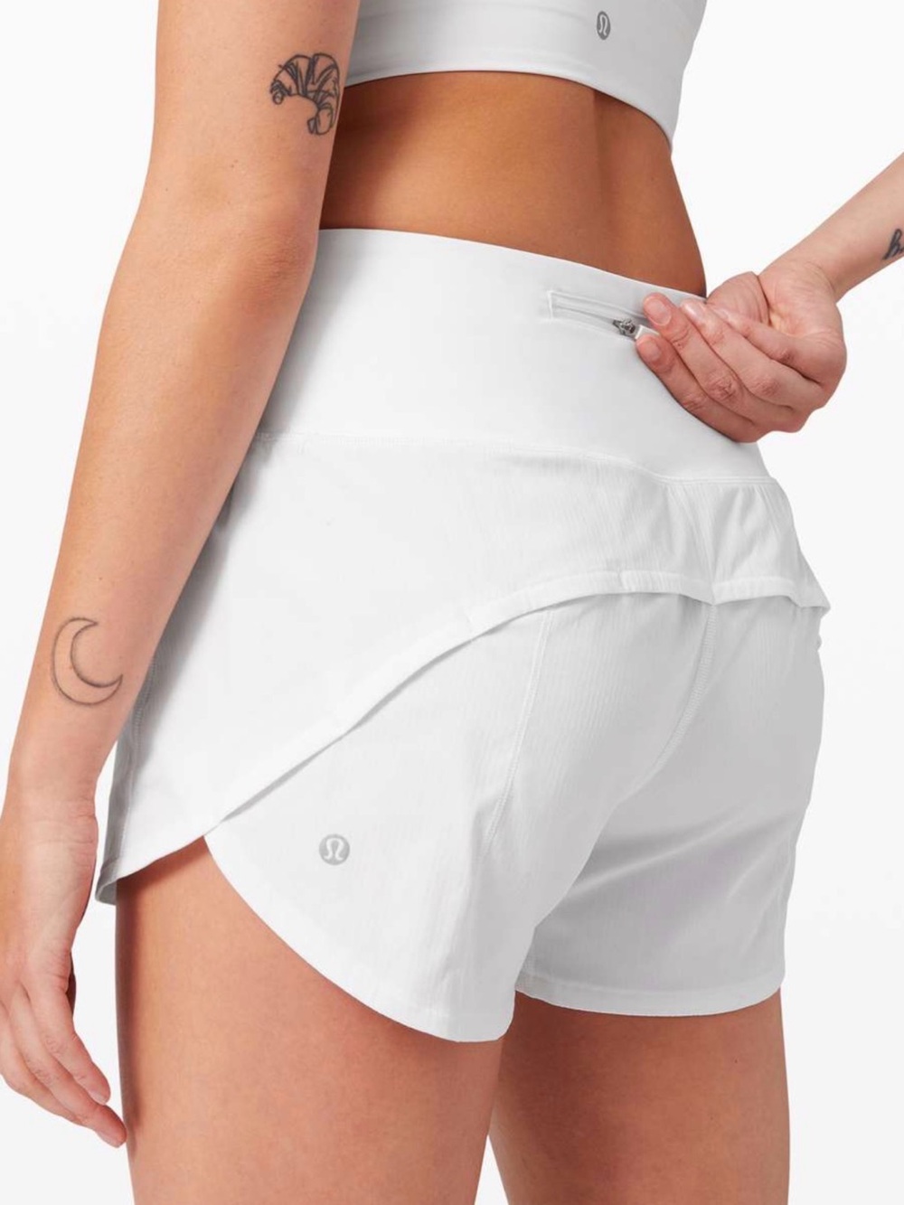 Lululemon Speed Up Short Long High-Rise – White – Size 12